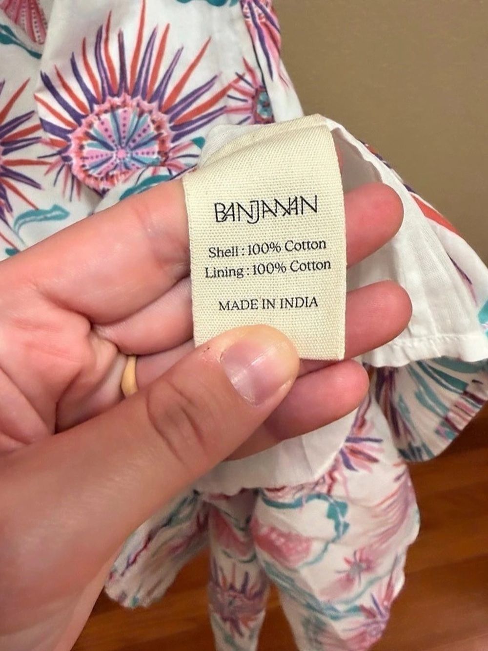 Tuckernuck Banjanan Bazaar Floral Midi Dress in White & Pink Size Small Cotton - Picture 8 of 12